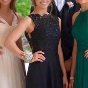 Open back, floor length gown